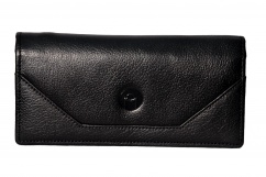 MOSPL Women Genuine Leather Wallet (Black)